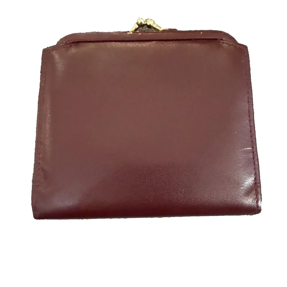 1970s Princess Gardener Vintage Leather Maroon Burgundy, Preloved